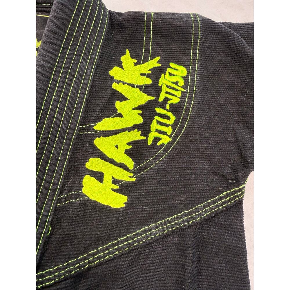 HAWK BRAZILIAN JIU-JITSU Martial Arts BJJ GI & Bottom Youth Size K1 Black Green - Picture 3 of 12
